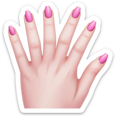 Pink painted nails sticker
