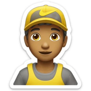 Morocho boy in yellow attire with a yellow Nike cap 🌟. sticker