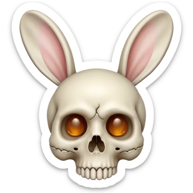 tête de mort avec oreilles de lapin  sticker