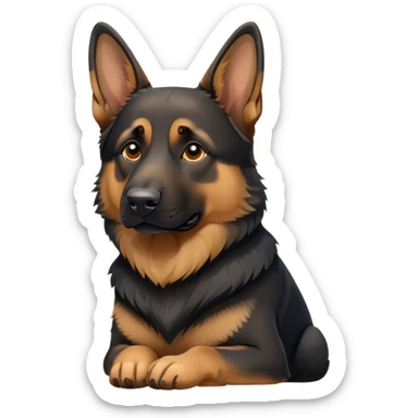 Black tan german shepherd stting sticker