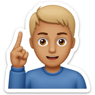 Middle finger the bad one with a funny face sticker