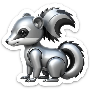 robo skunk with bacteria android emoji sticker