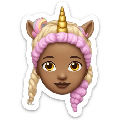 Light skin Newborn with unicorn headband sticker