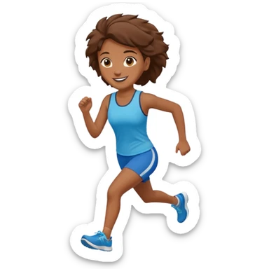 brown skinned female running out of door sticker