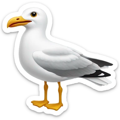 seagull wearing flip flops  sticker