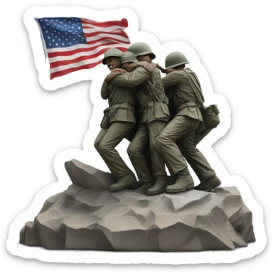 realistic portrait of the Iwo Jima memorial  sticker