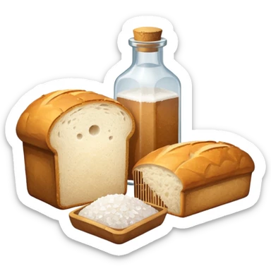 one simple a bottle of salt and a loaf of bread sticker
