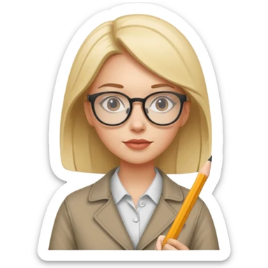 Créame emoji de una mujer que sea diseñadora industrial, sticker