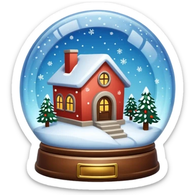 house in snow globe sticker