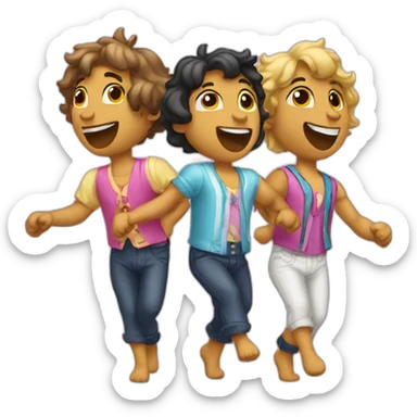 3 perros bailando can can sticker