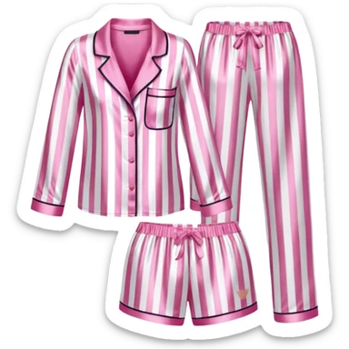 Striped pink and white silk Victoria’s Secret pajama set sticker