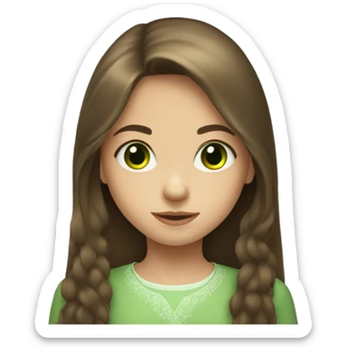 Small Russian girl with green eyes and long brown hair  sticker