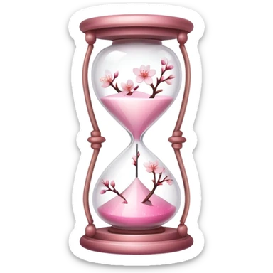 Pink pastel and white gradient Cherry Blossom hourglass sticker