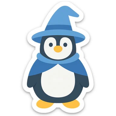 A wizard penguin sticker