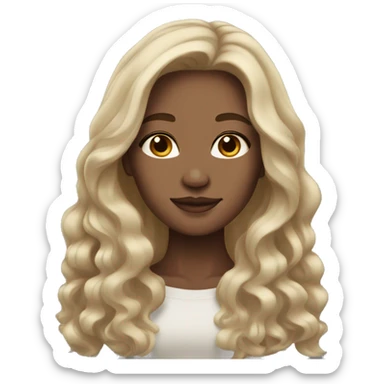 Beautiful woman with light skin, brown eyes, dark brown long wavy hair sticker