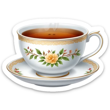 teacup with tea and steam sticker