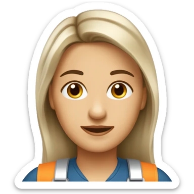 Profesional de la construcción mujer: tono de piel claro y pelo tubio largo onduladoEmoji 👷🏻‍♀️ sticker