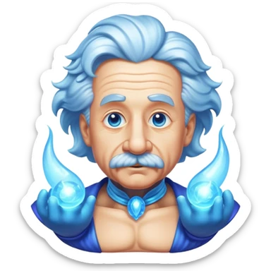einstein as a blue genie  sticker