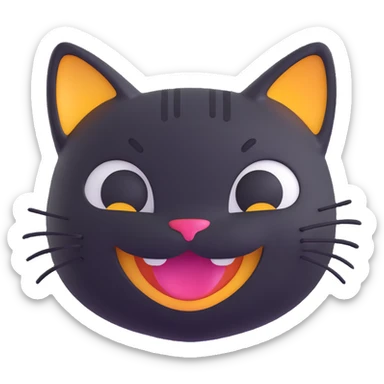 A cute cat emoji in the style of Microsoft 3D Fluent emojis. sticker