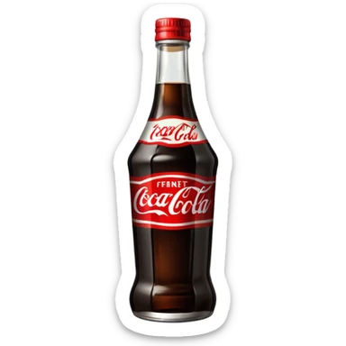 Una botella de fernet branca con un vaso hecho con una botella de coca cola cortada por la mitad sticker