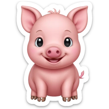 baby Smiling Piglet – standing with round cheeks and happy face sticker