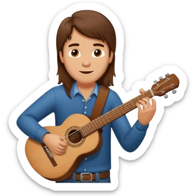 Hombre tocando Guitarra pelo largo sticker