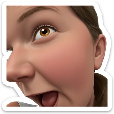 realistic solo portrait of girl sticker