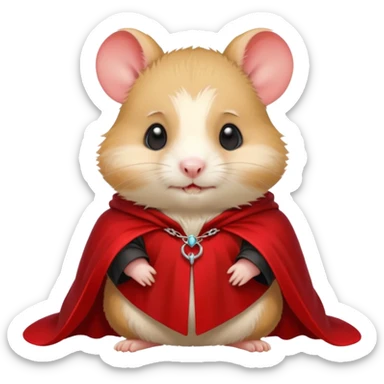 { "type": "object", "look": "hamster in red collar cloak", "description": "a vampire hamster wearing a red collar cloak" } sticker