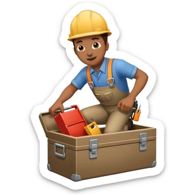 engineer tripping over sticker