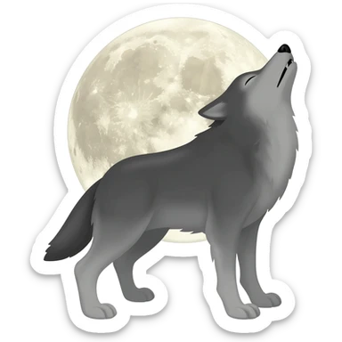 Wolf Howling With The Moon sticker