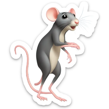 Rat on stilts sticker