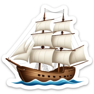 sailing ship with sails sticker