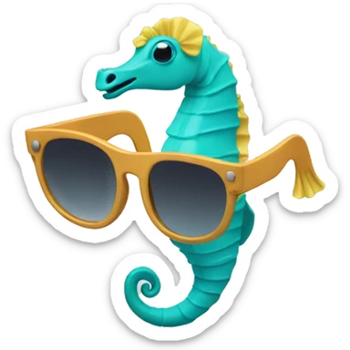 sea horse sunglasses sticker