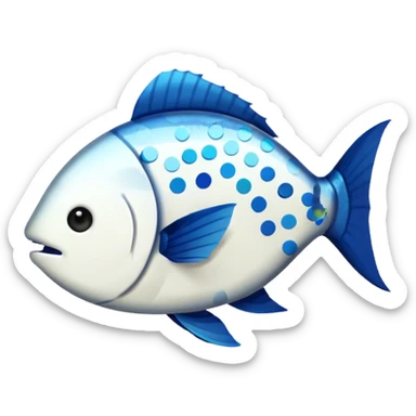 white colored pixel fish confetti cute sticker