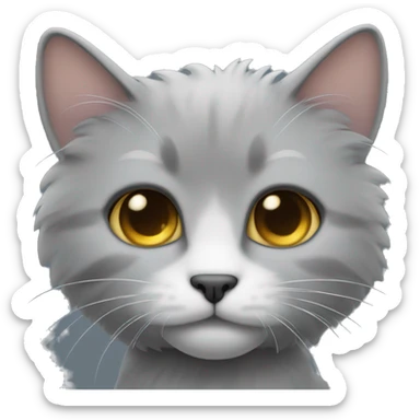 Gato gris peludo sticker