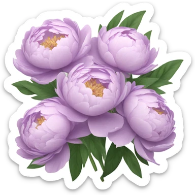 Light purple peonies bouquet  sticker