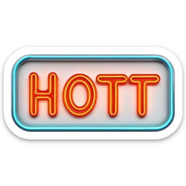  neon sign with the word hot sticker