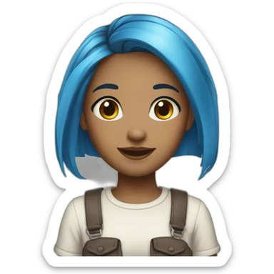 Andella girl blue hair smooth sticker