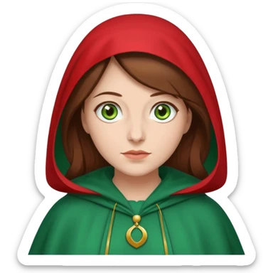 Handmaid woman with brown hair and green eyes sticker