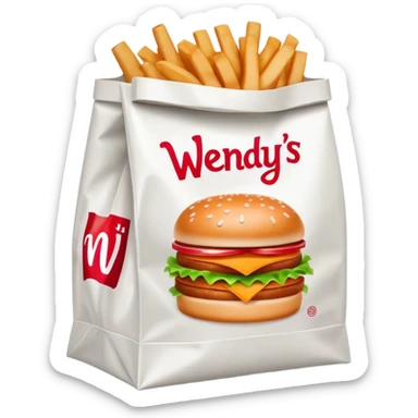 wendy’s fast food bag with logo sticker