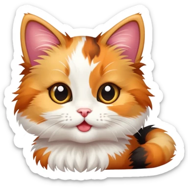 Silly calico kitten sticker