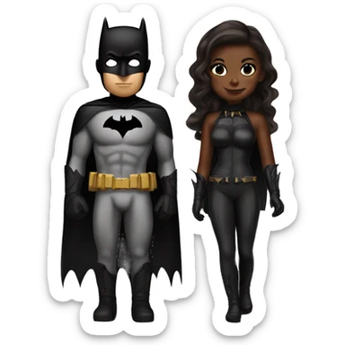 Batman and catwoman brown skin  sticker