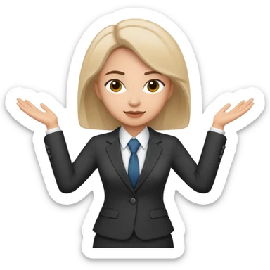 Female accountant spreading arms to the sides sticker