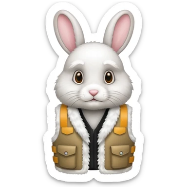 rabbit wearing bullet proof sticker