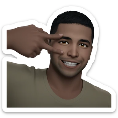 smiling boy with black hair sticker