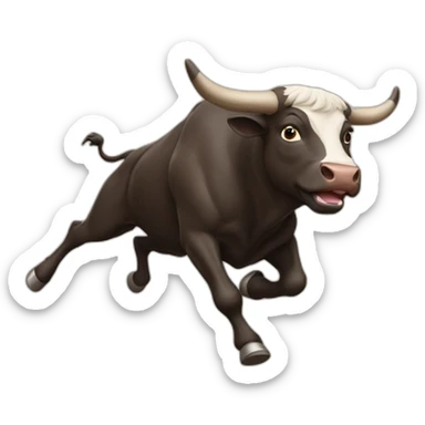 bull runing sticker
