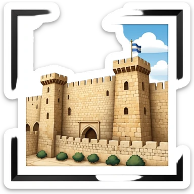 emoji highlighting the old city wall of Jerusalem with Jerusalem stone sticker