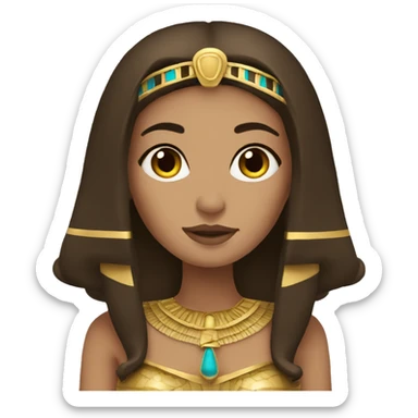 Cleopatra with long hair brown sticker