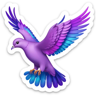 Purple dove flying towards heaven  sticker