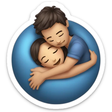 lovers cuddle in ball sticker